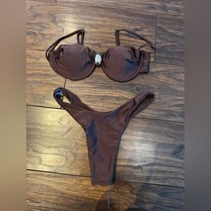 SHEIN Brown Bikini Set